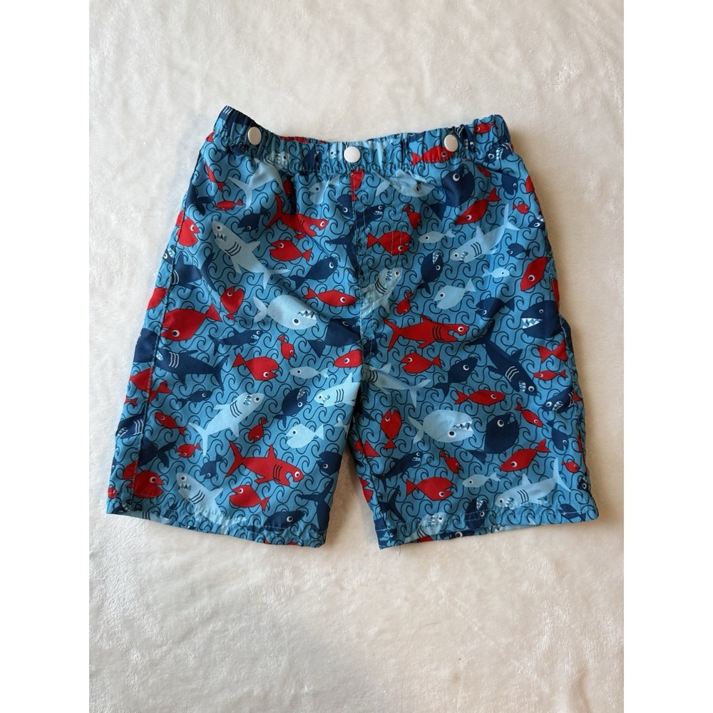 Blue Toddler/Baby Boy 9 month Swim Trunks Fish Snap Waist Size‎ Adjust